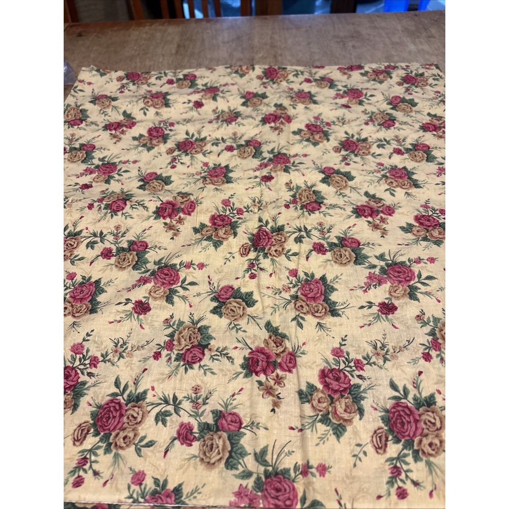 Marcus Fabrics Vintage Flowers Quilting Fabric Pink Rose Cotton 4.30 Yards